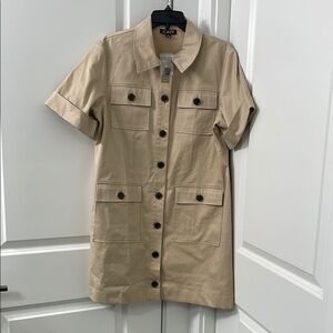 J. Crew Beige Button-Up Dress —NEW